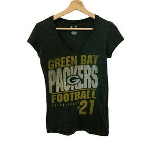 NFL Team Apparel Green Bay Packers Football Short Sleeve Tee Shirt Women's M